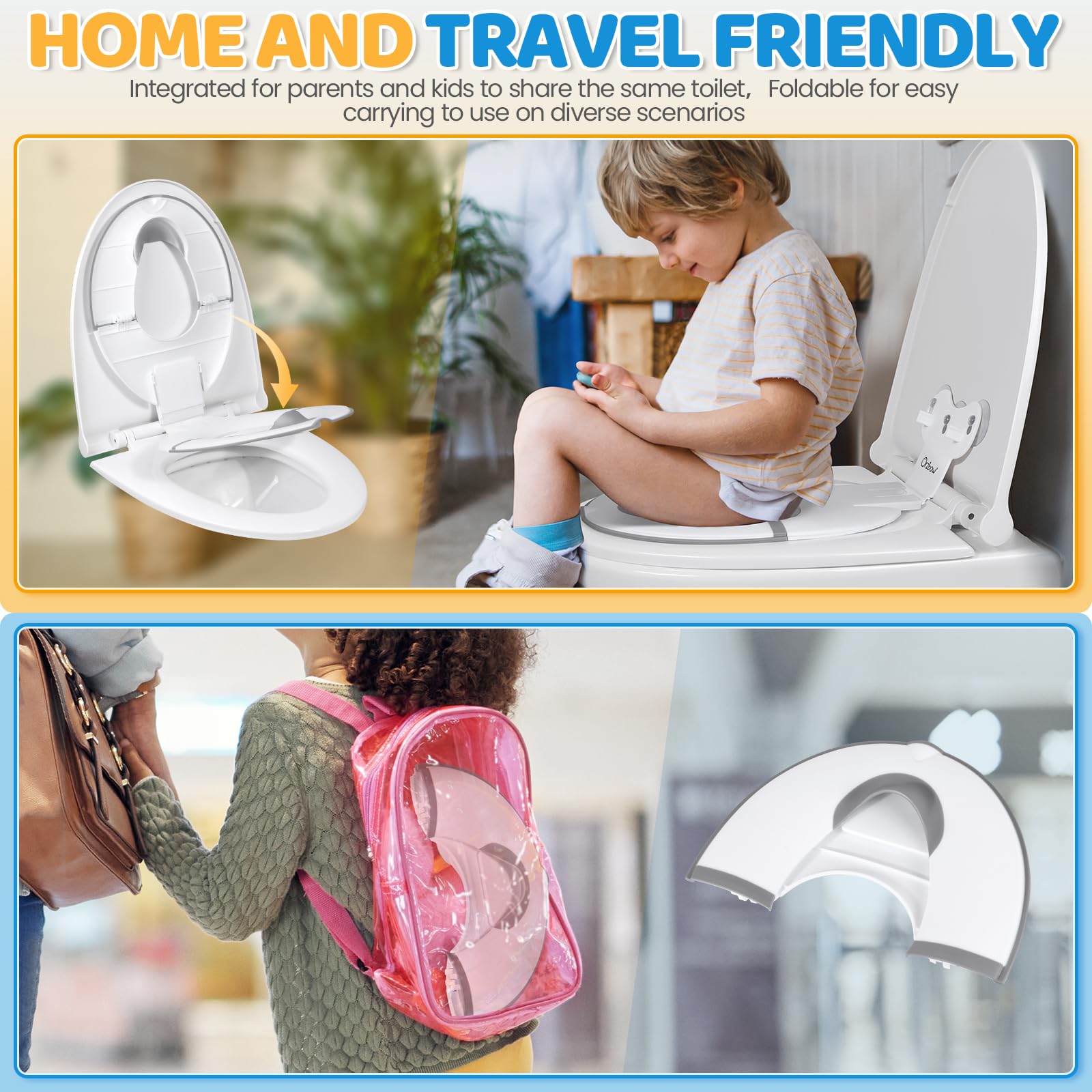 Orzbow foldable seat is a practical travel companion for families.