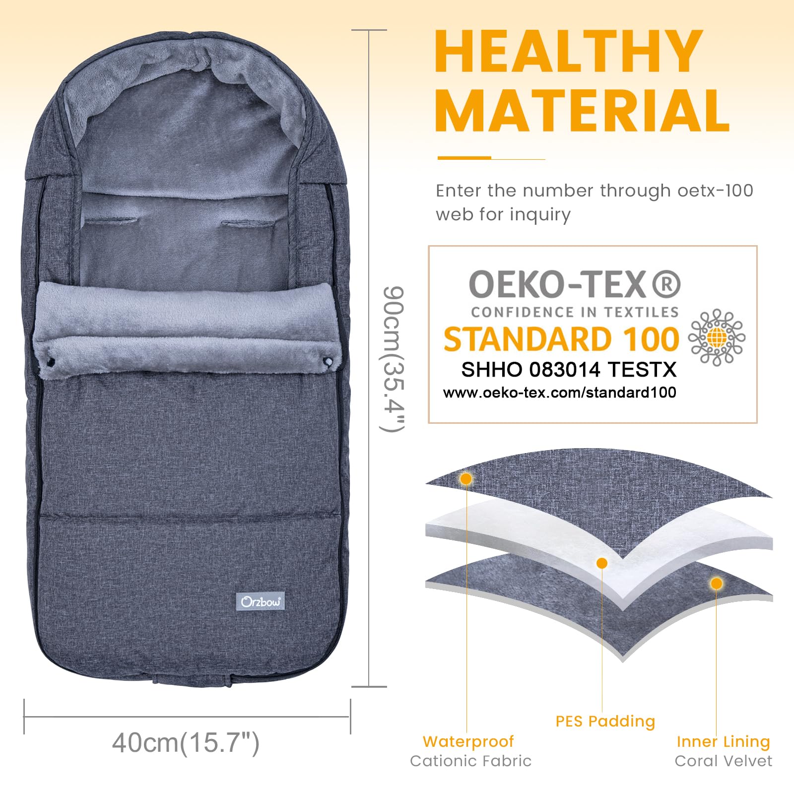 Orzbow 5-harness slots keep baby secure during rides