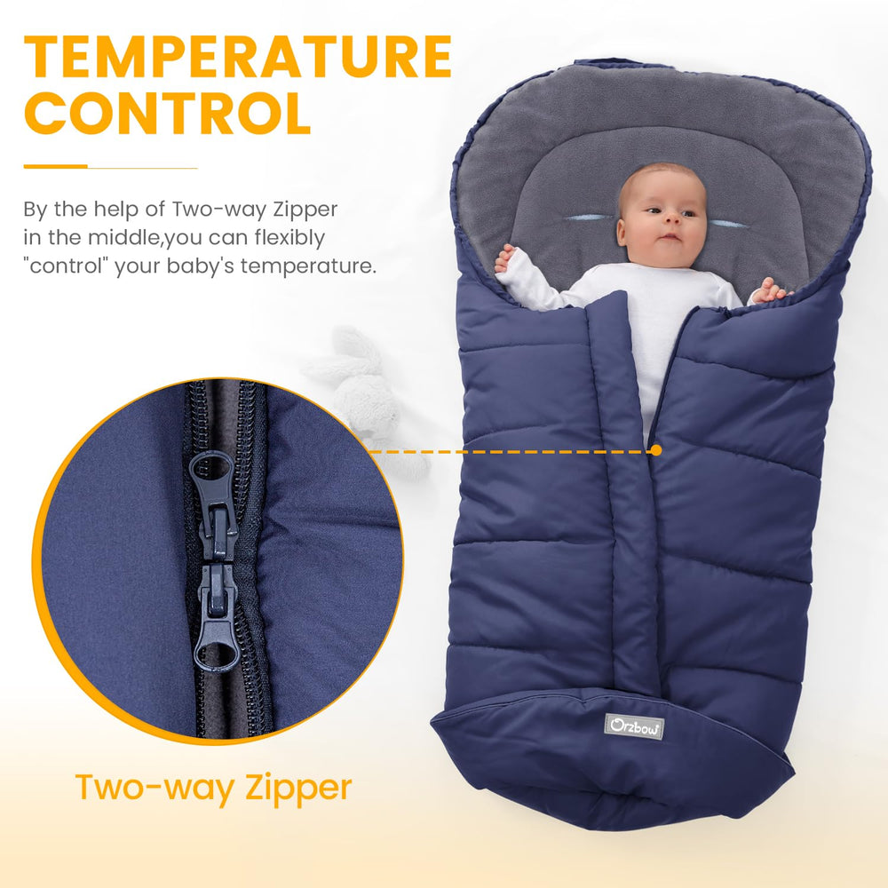 Orzbow Footmuff waterproof and snowproof shield against wind and rain.