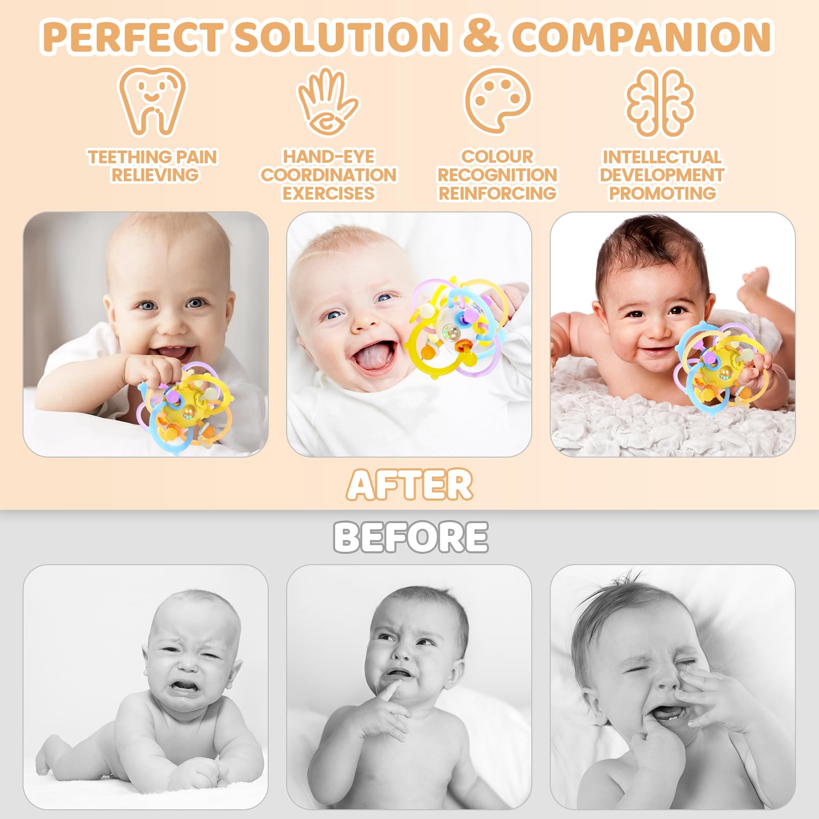 Orzbow grip-friendly design helps little hands hold and explore safely.