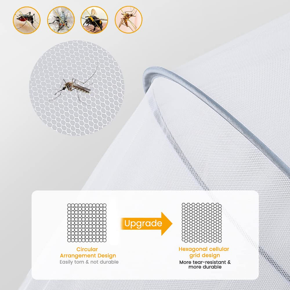 Orzbow Mosquito Net for Stroller open with two way zip for easy access outdoors