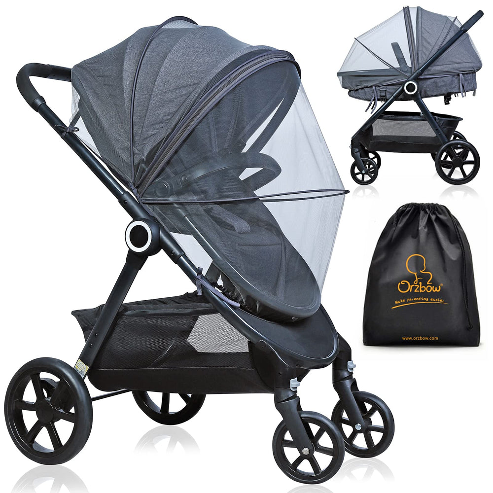 Orzbow stroller-setup mosquito net shows stable outdoor protection