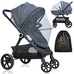 Orzbow stroller-setup mosquito net shows stable outdoor protection