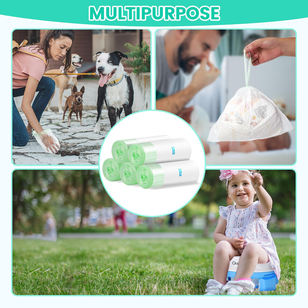Orzbow multi-use bags suitable for toddlers, adults, and pets cleanup.