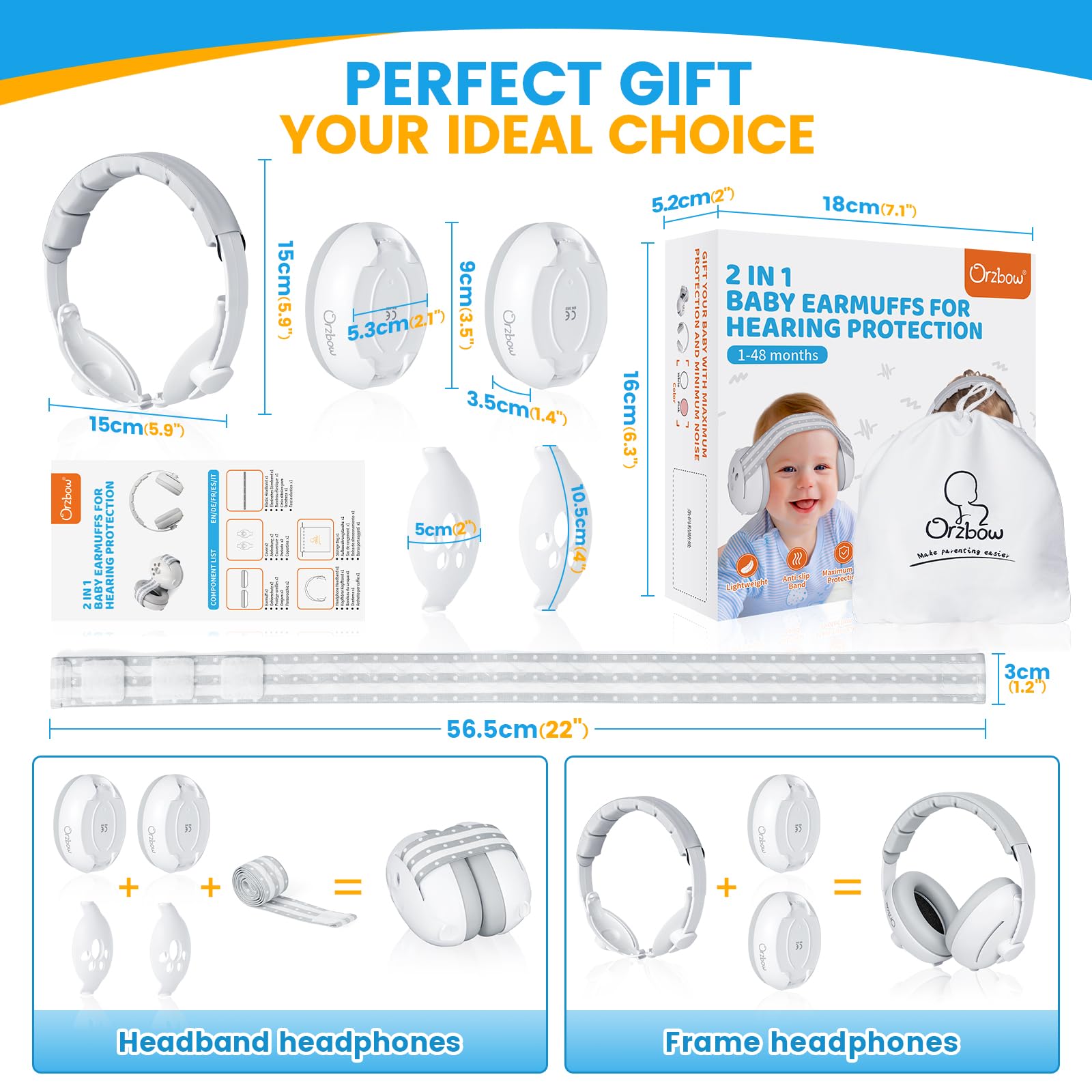 Orzbow noise cancelling protection for baby's sleep time.