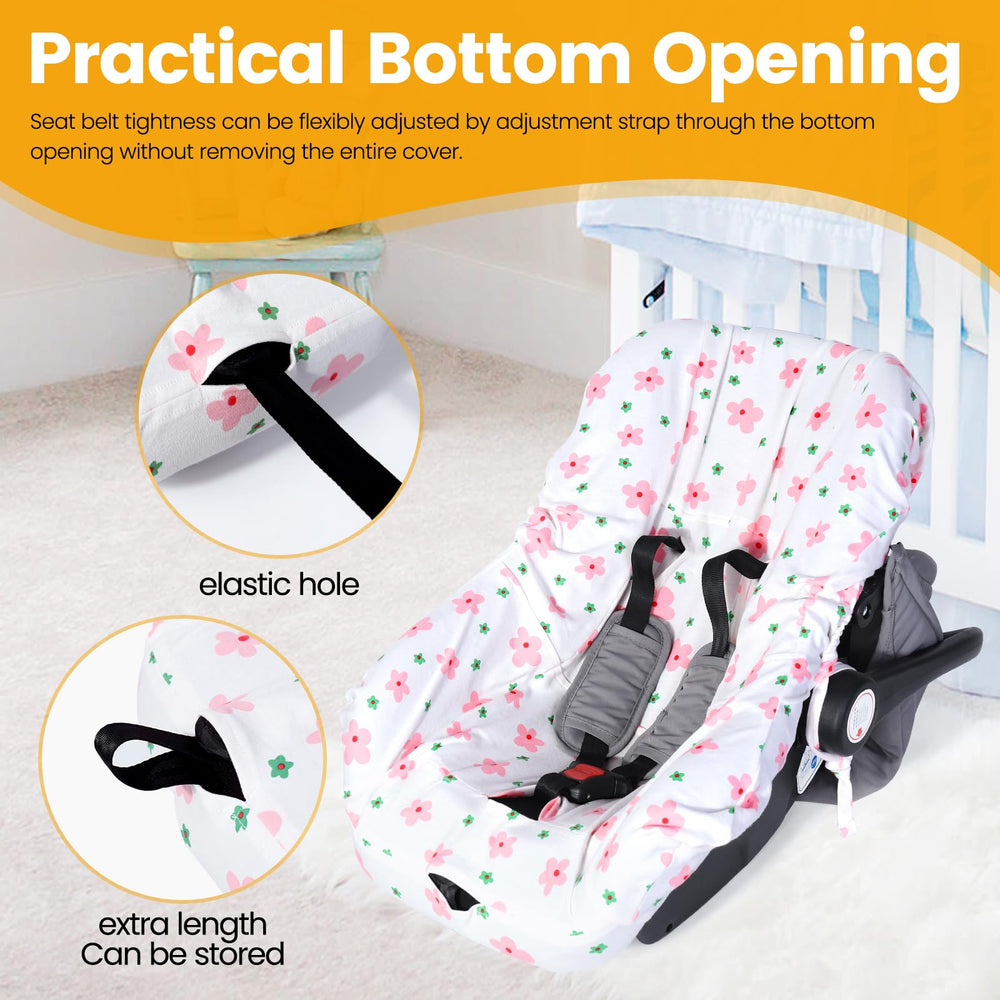Orzbow pink car seat cover liner adds gentle color to baby gear.