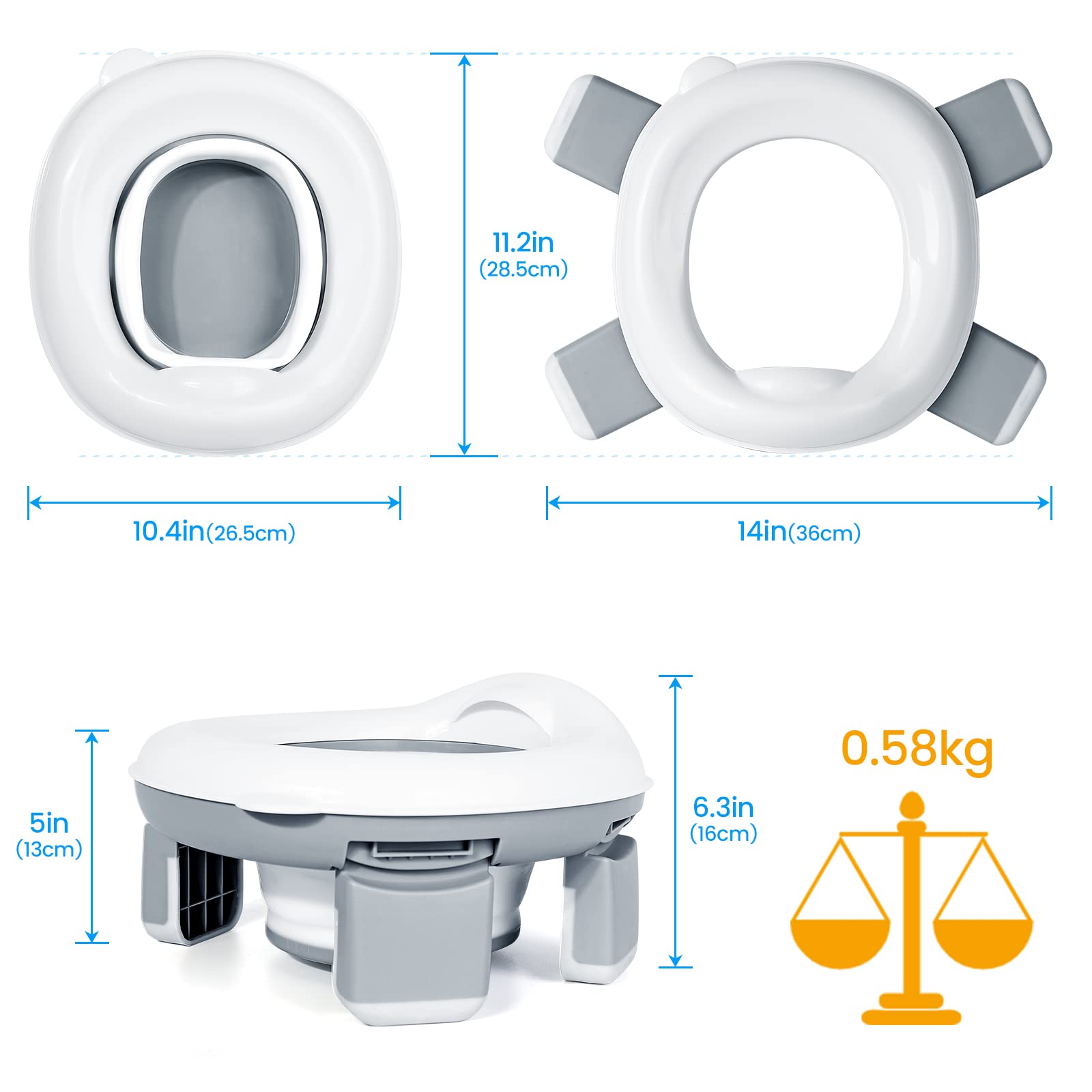 Orzbow Portable Potty with travel bag makes cleanup simple and hygienic.