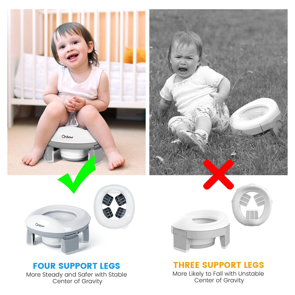 Orzbow Portable Potty compact design folds flat for easy packing.