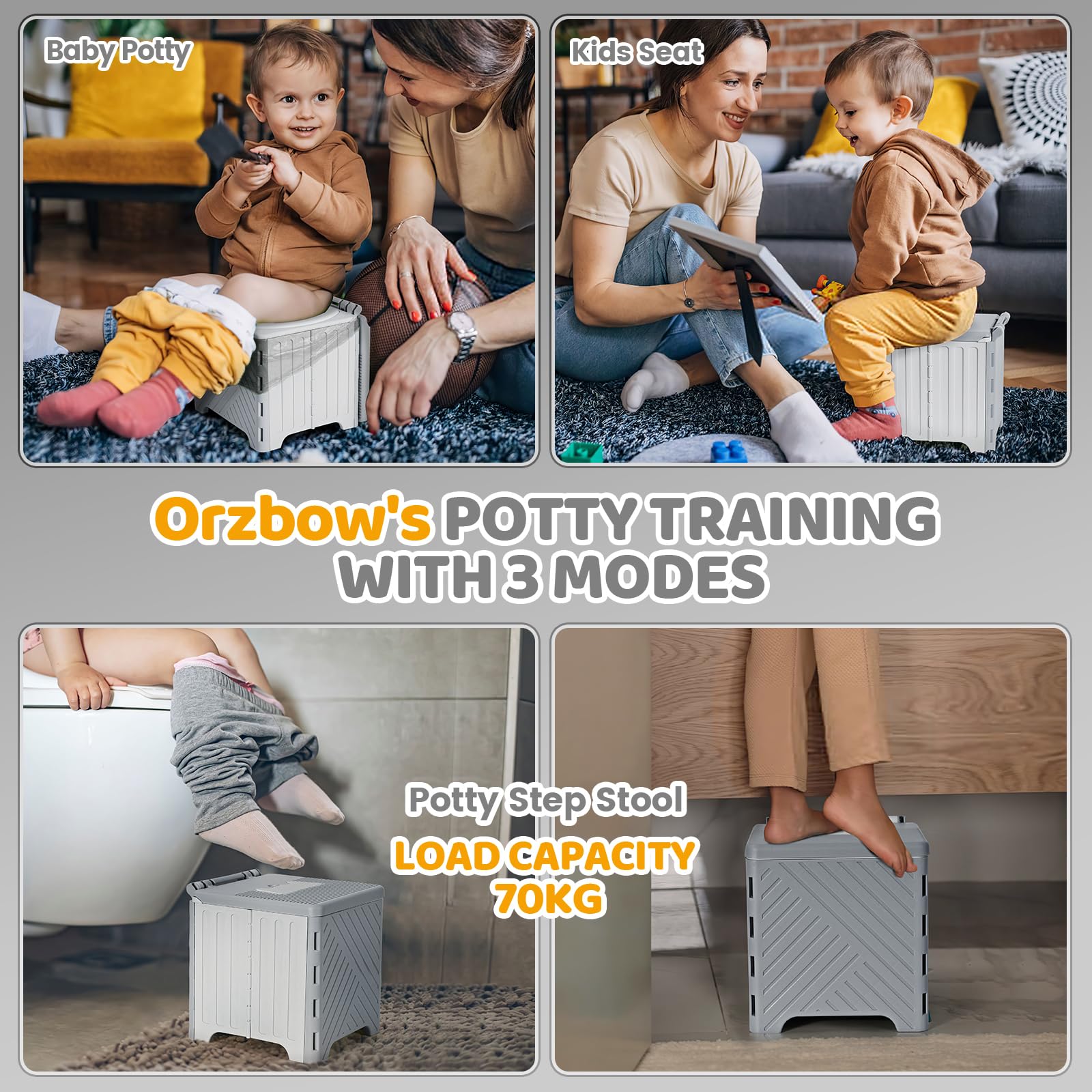 Orzbow portable potty seat in car ready for emergencies during travel