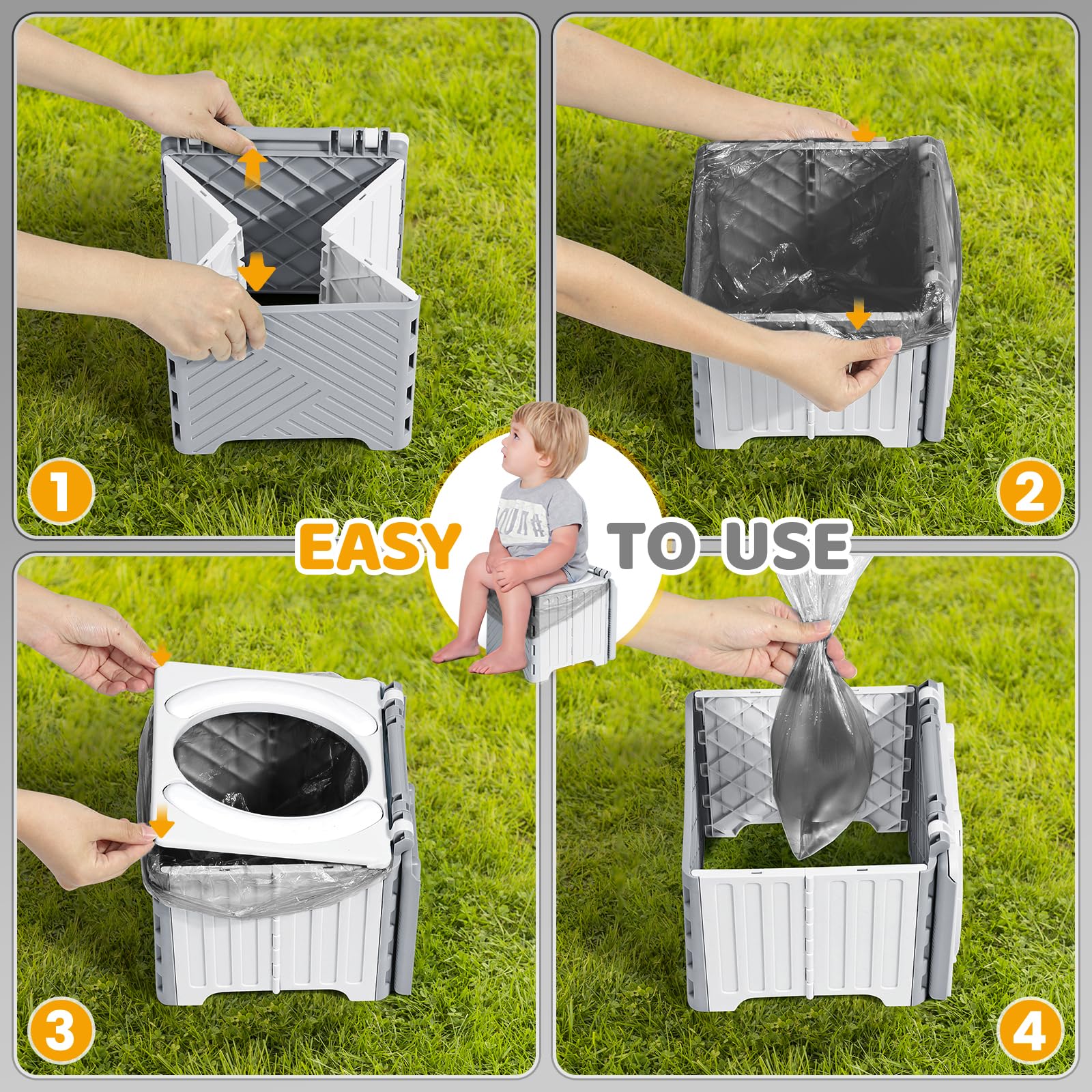 Orzbow portable potty seat used as a step stool for training-related tasks