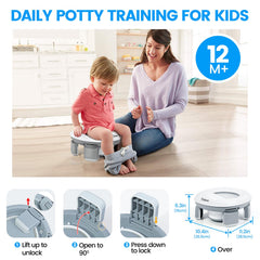 Orzbow Portable Potty splash guard in action keeps mess contained.