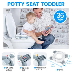 Orzbow Portable Potty assembled for use, stable with splash guard.