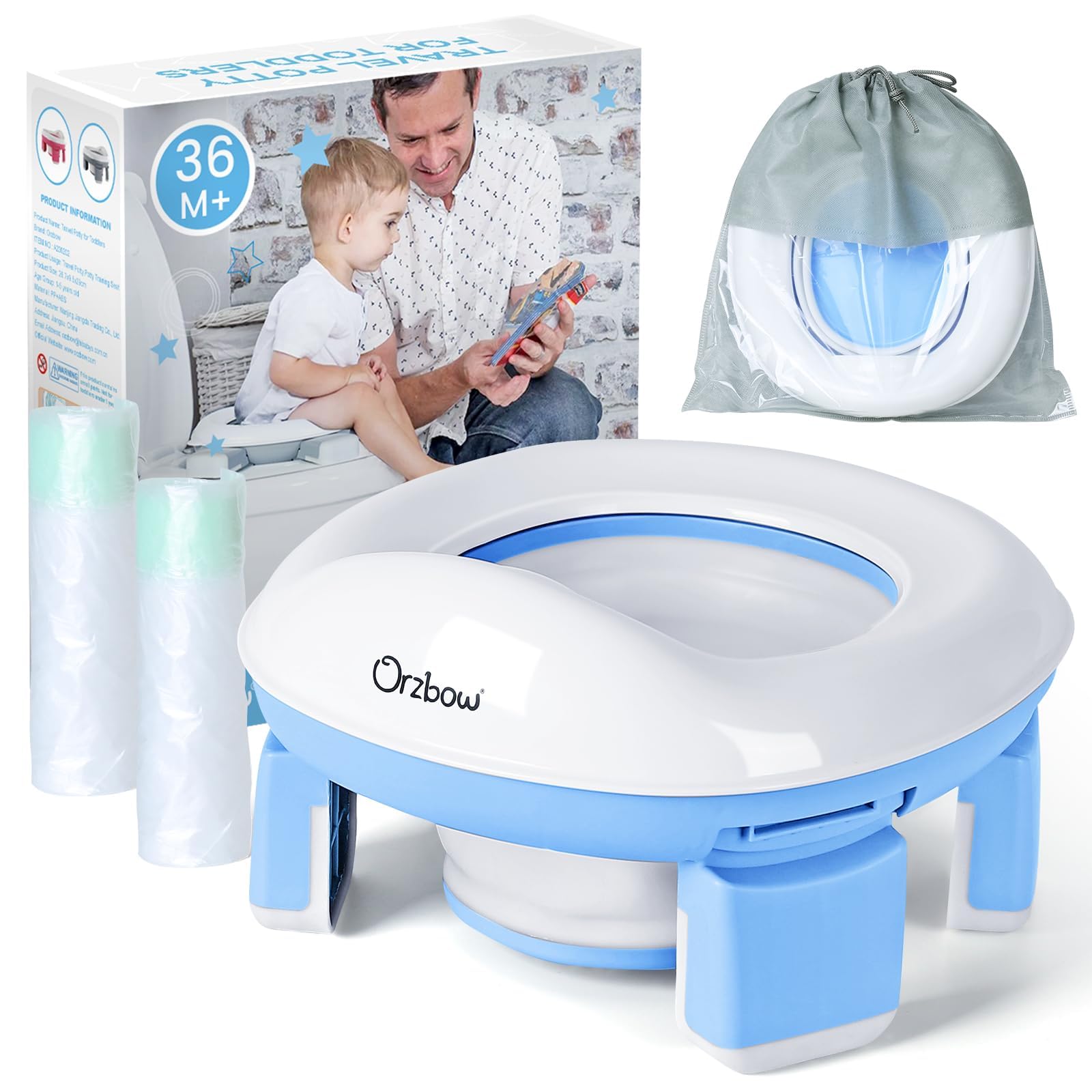 Orzbow portable potty travel seat for on-the-go families, easy to use.