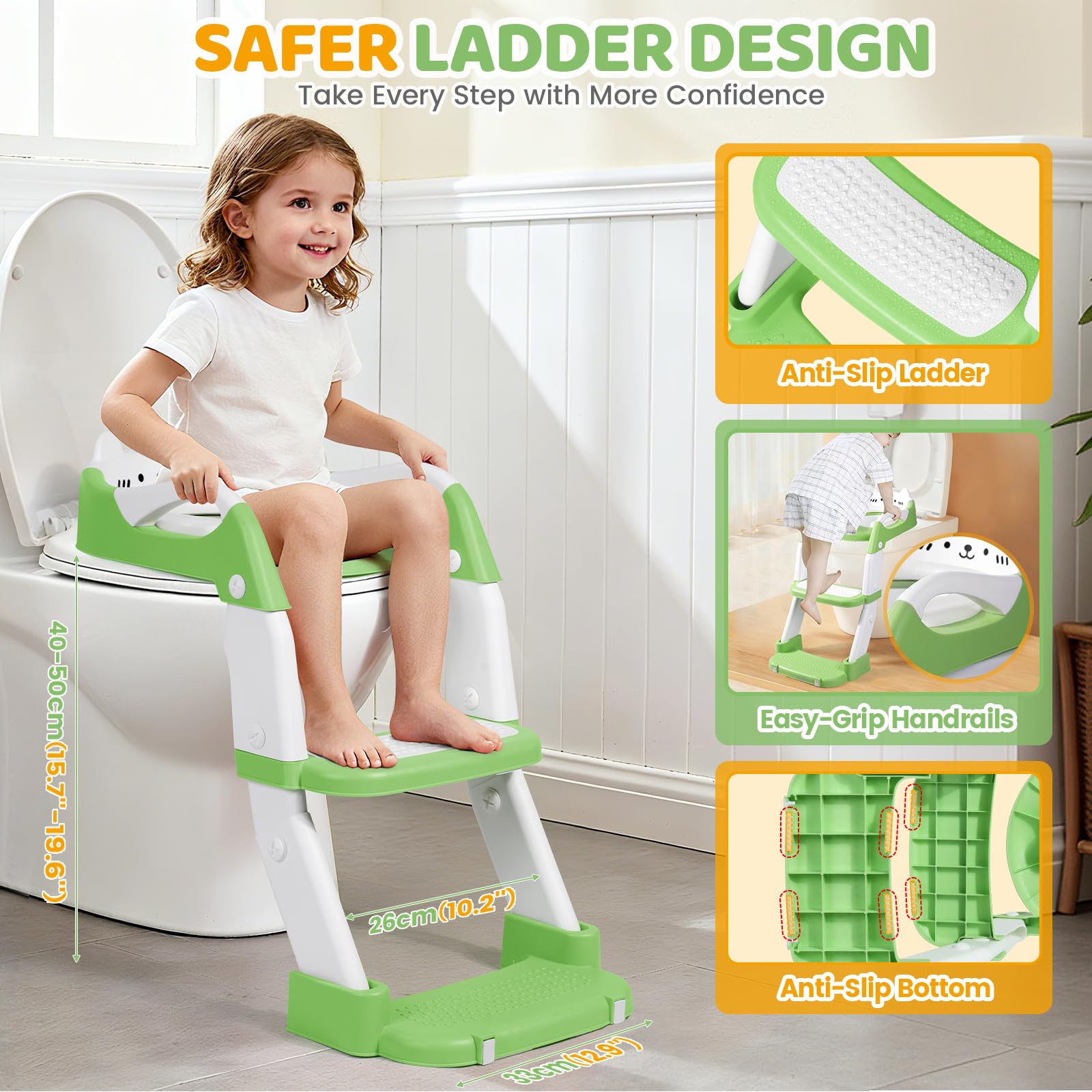 Orzbow potty training seat step stool assembly demonstrates easy conversion