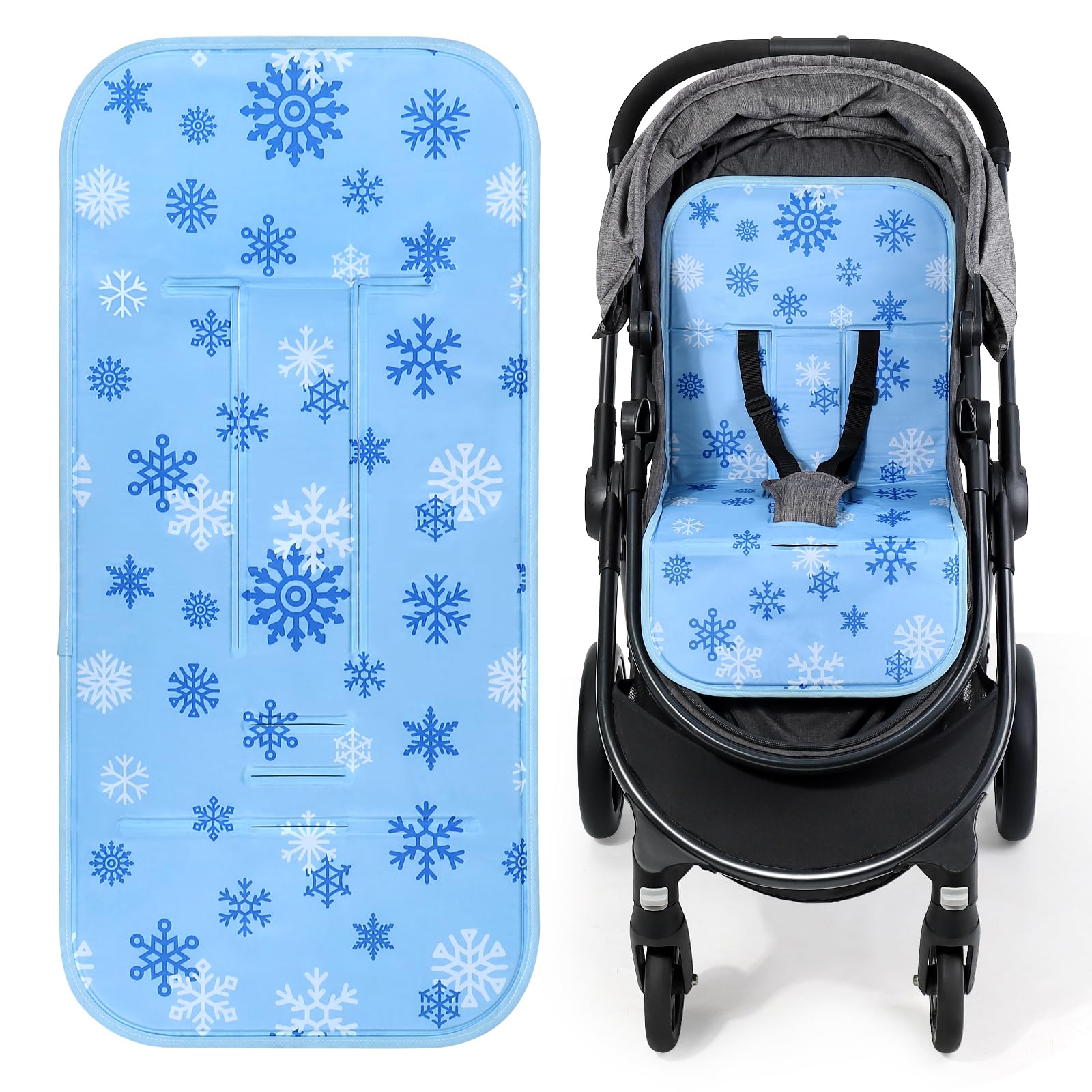 Orzbow reversible stroller cooling pad in blue—comfort for sunny stroller outings.