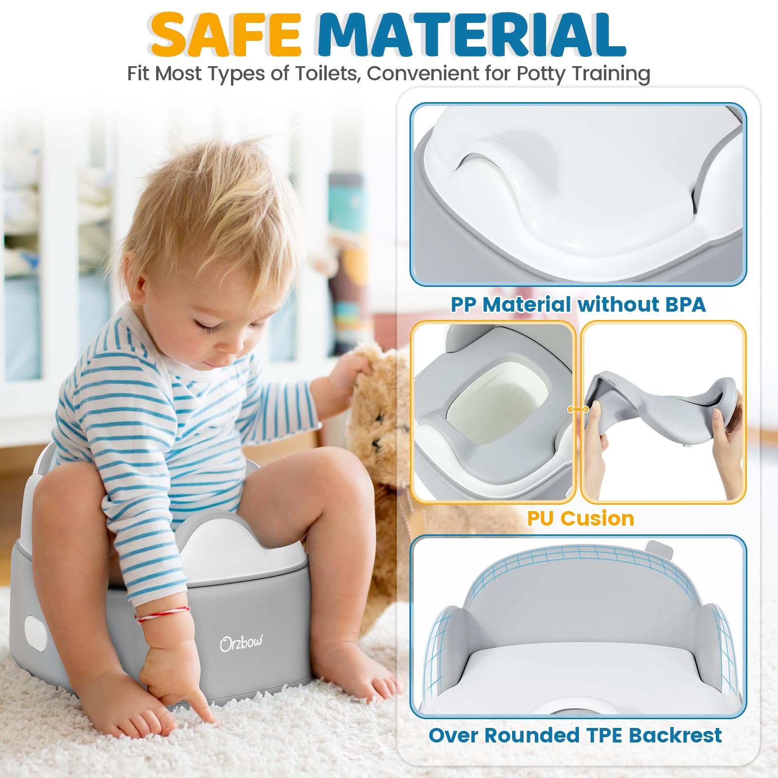 Orzbow space-saving storage: stores all components neatly, freeing bathroom space.