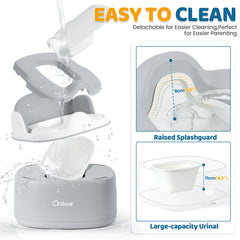 Orzbow splash guard: easy-to-clean guard minimizes mess during potty sessions.