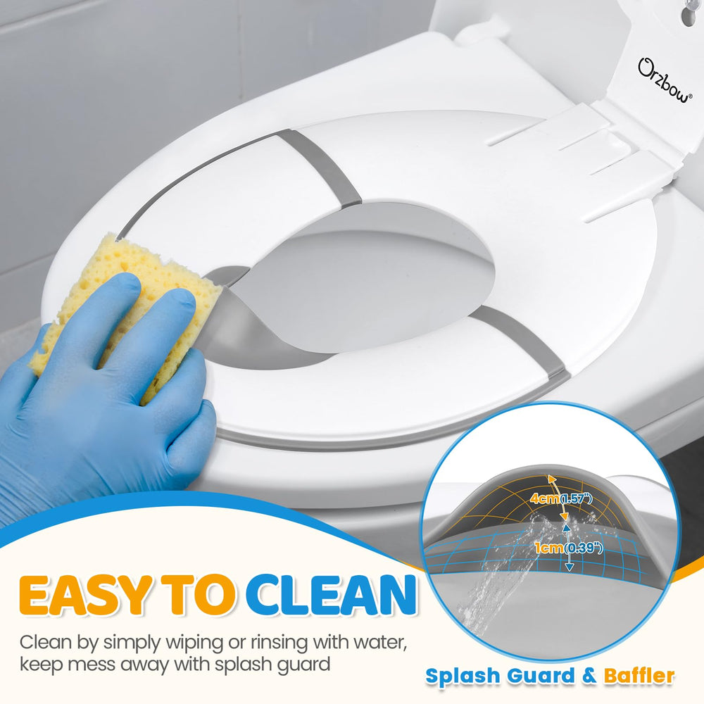 Orzbow splash guard helps prevent mess during potty time.
