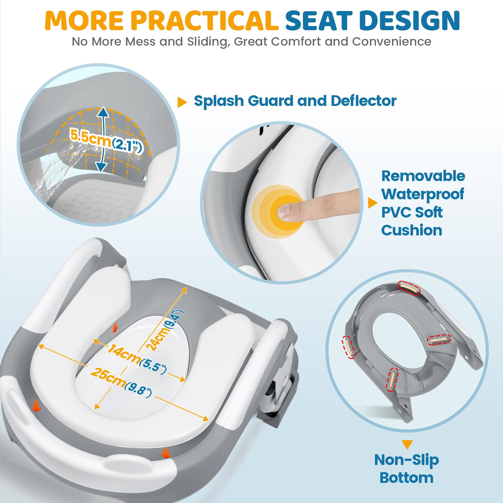 Orzbow splash-guard - reduces spills for a cleaner bathroom.