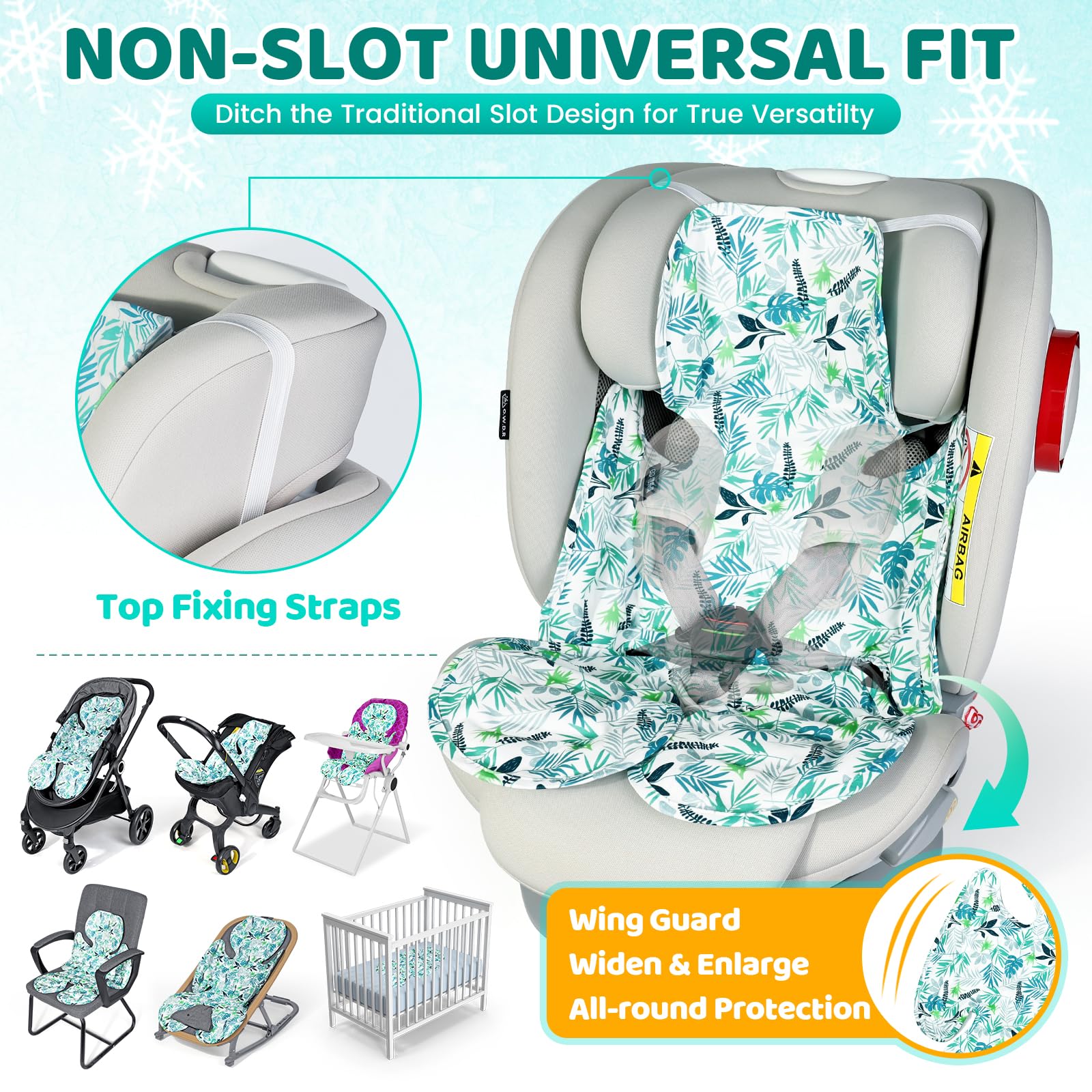 Orzbow Stroller Cooling Pad universal fit showing harness openings for secure use