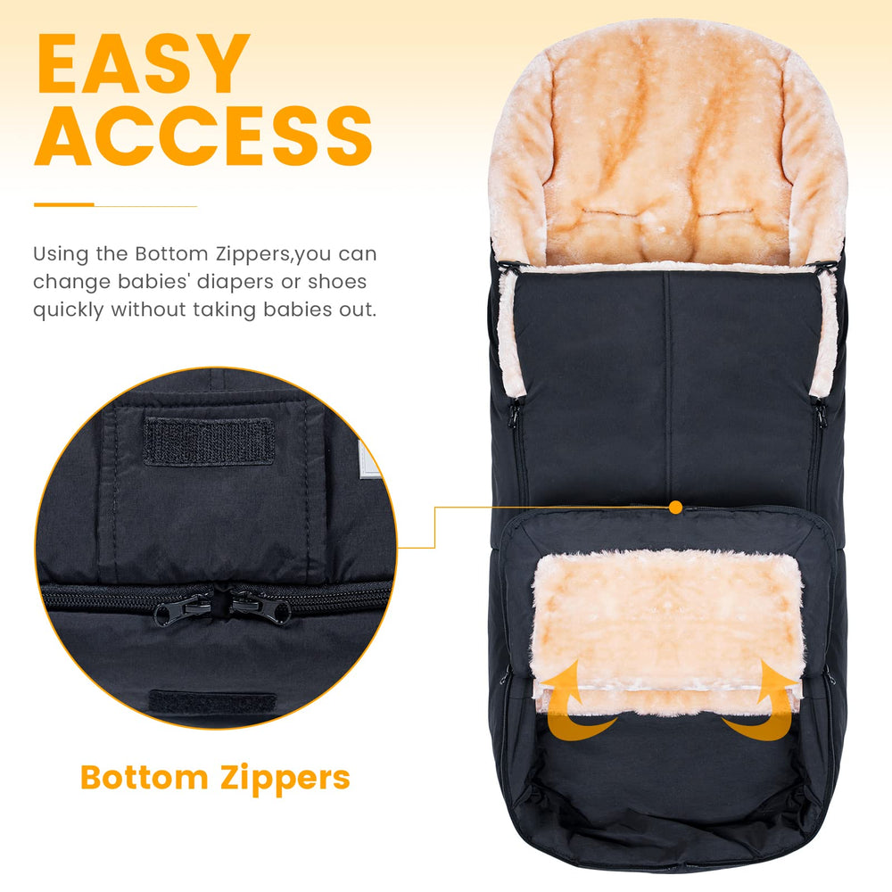 Orzbow stroller footmuff detachable design allows use as a blanket or liner.