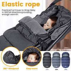 Orzbow footmuff with two-way zippers allows quick diaper changes without removing
