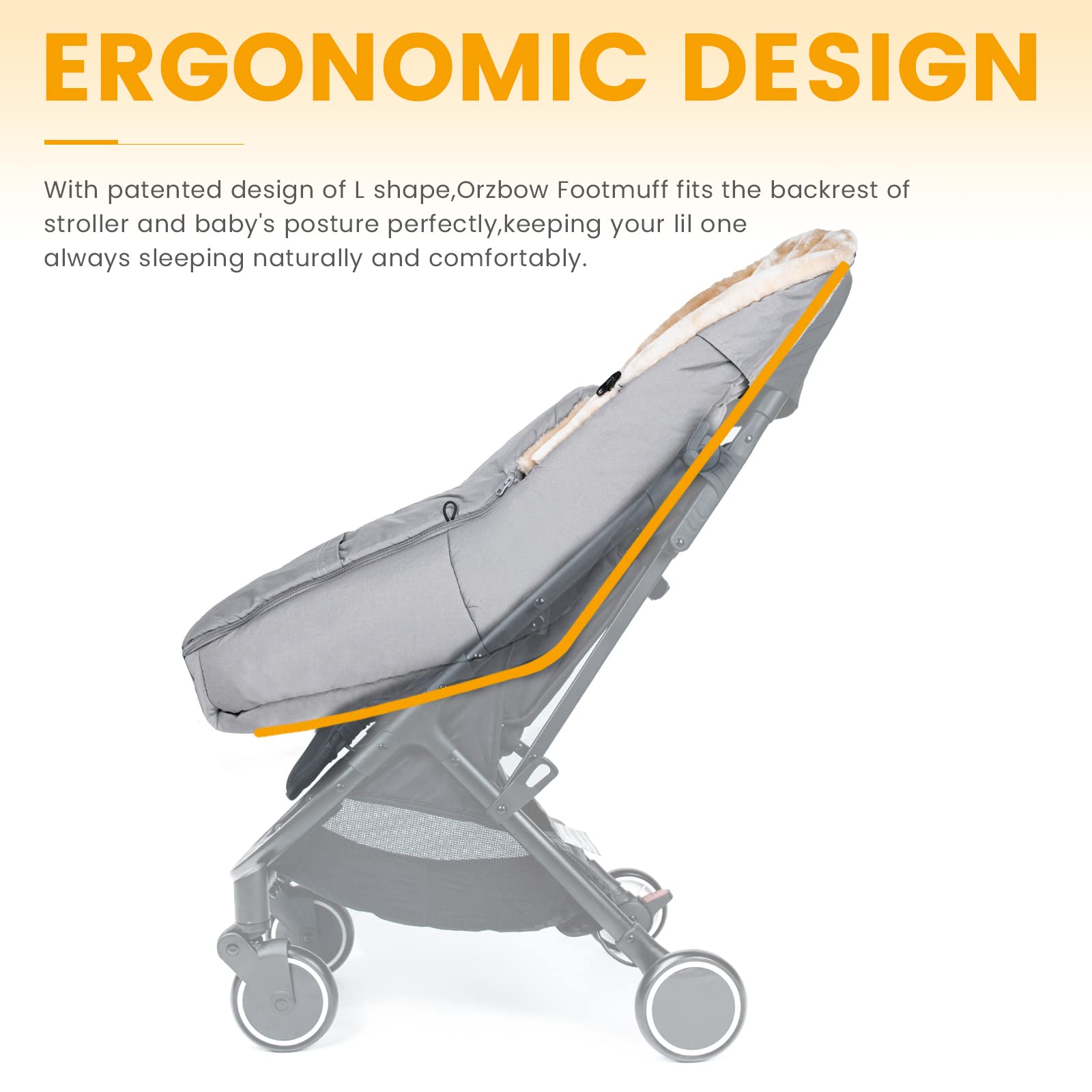 Orzbow footmuff two way zipper enables quick diaper changes on the go
