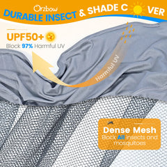 Orzbow stroller net with 3D ribbed frame for stable protection and easy access.