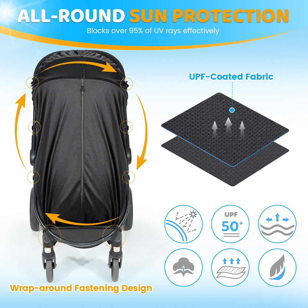 Orzbow sun shade features breathable UV mesh for airflow and sun protection.