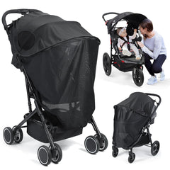 Orzbow stroller sun shade cover mounted on a stroller, providing wrap-around sun protection.