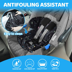 Orzbow universal-fit pad clipped with belt slots for secure car seat use.