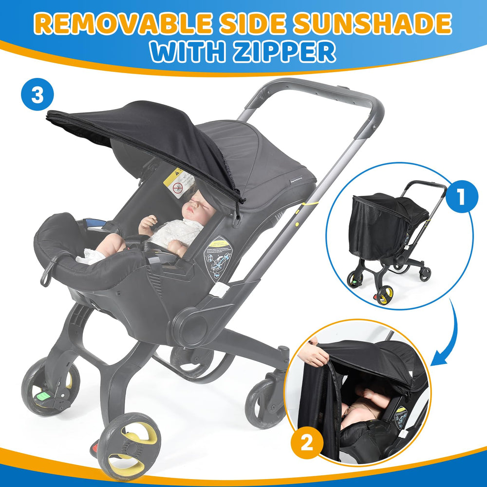Orzbow sunshade extension side zipper fasteners ensure stable fit in wind.