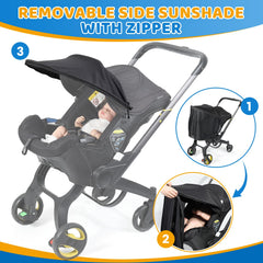 Orzbow sunshade extension side zipper fasteners ensure stable fit in wind.