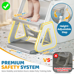 Orzbow toilet height adjustment feature helps growth with your child over time