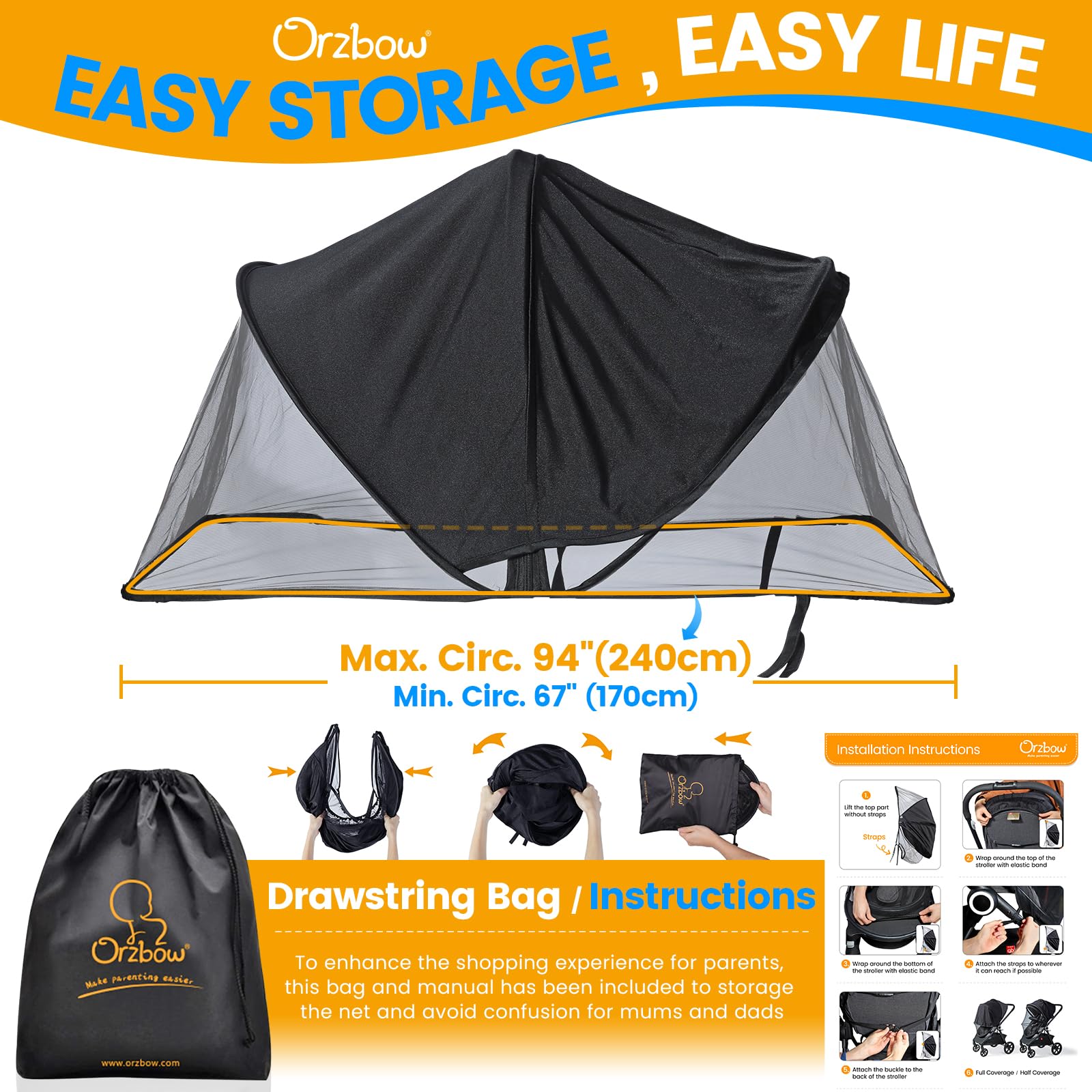 Orzbow ultralight-mesh-design maintains airflow for outdoor use.