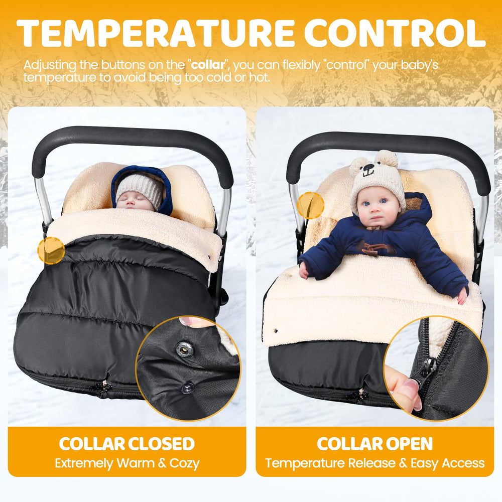 Orzbow universal car seat footmuff with harness slots for secure installation