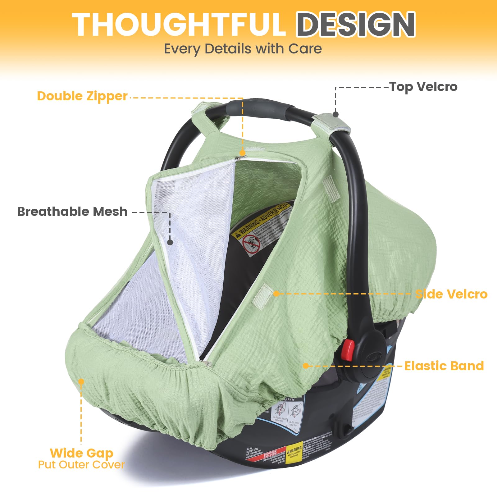 Orzbow universal-fit cover secured with hook-and-loop fasteners.