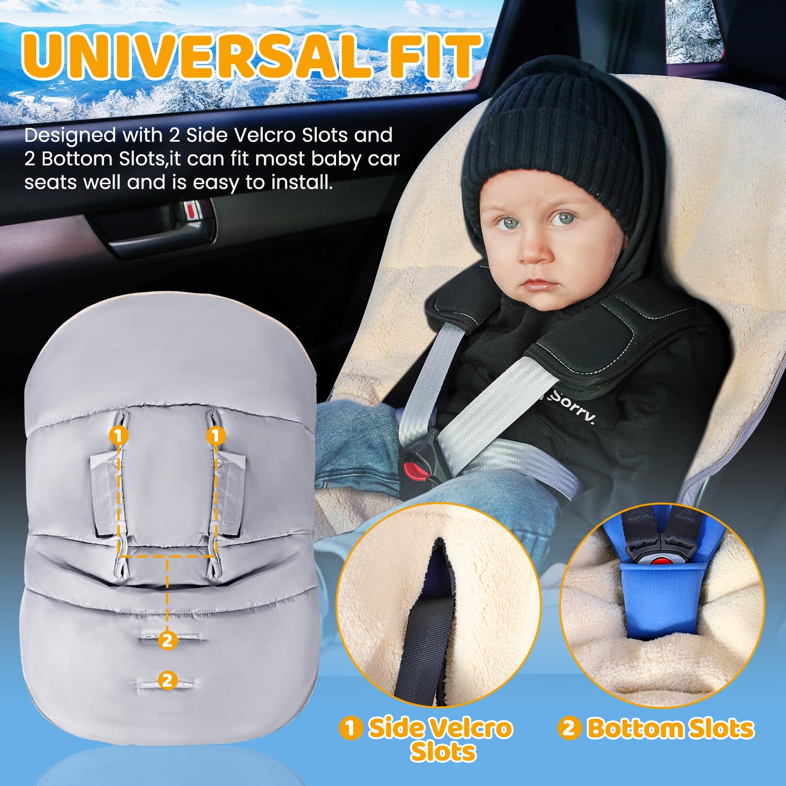 Orzbow Universal-fit Carseat Cover fits most seats with quick installation.