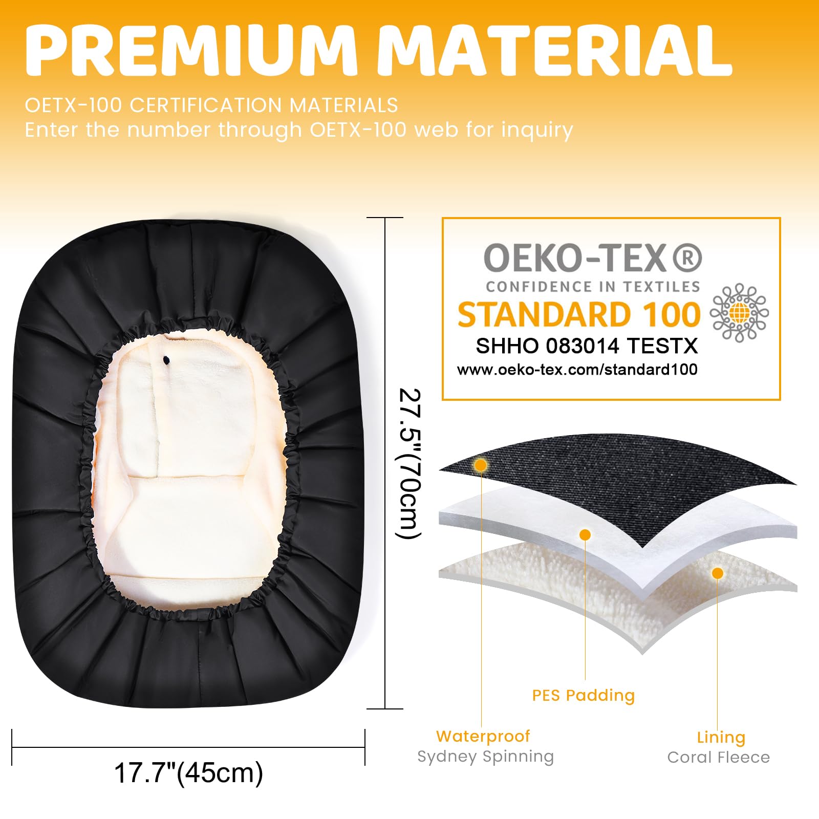 Orzbow universal-fit design installs quickly on most car seats