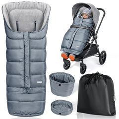 Orzbow universal stroller bunting bag in use, offers full coverage and warmth on cold strolls.