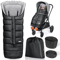 Orzbow universal stroller bunting bag provides full coverage against cold winds.