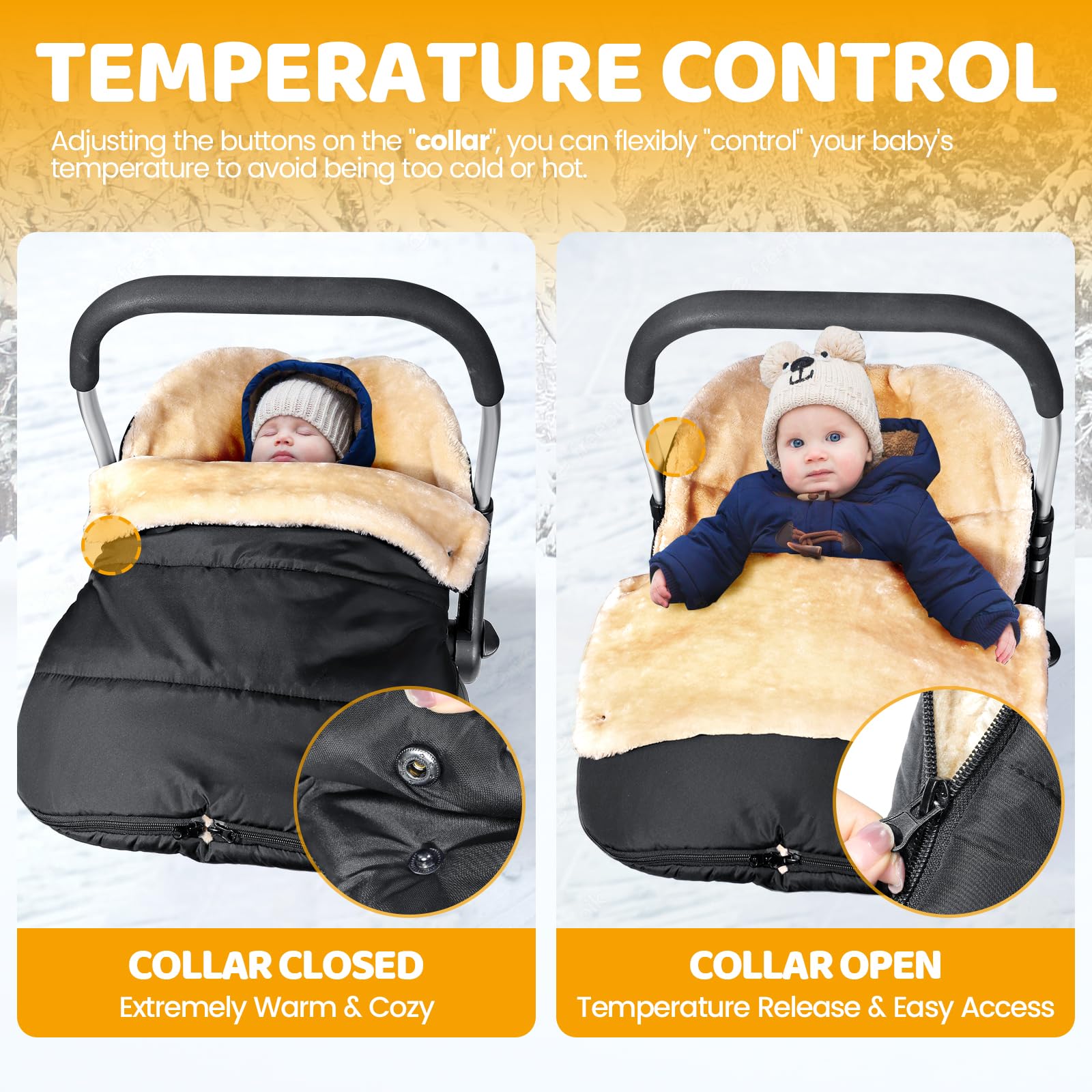 Orzbow warm car seat footmuff keeps little feet cozy in winter travel