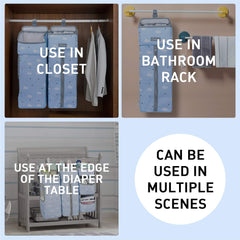 Orzbow diaper storage organizer close-up shows waterproof 300D fabric and sturdy support.