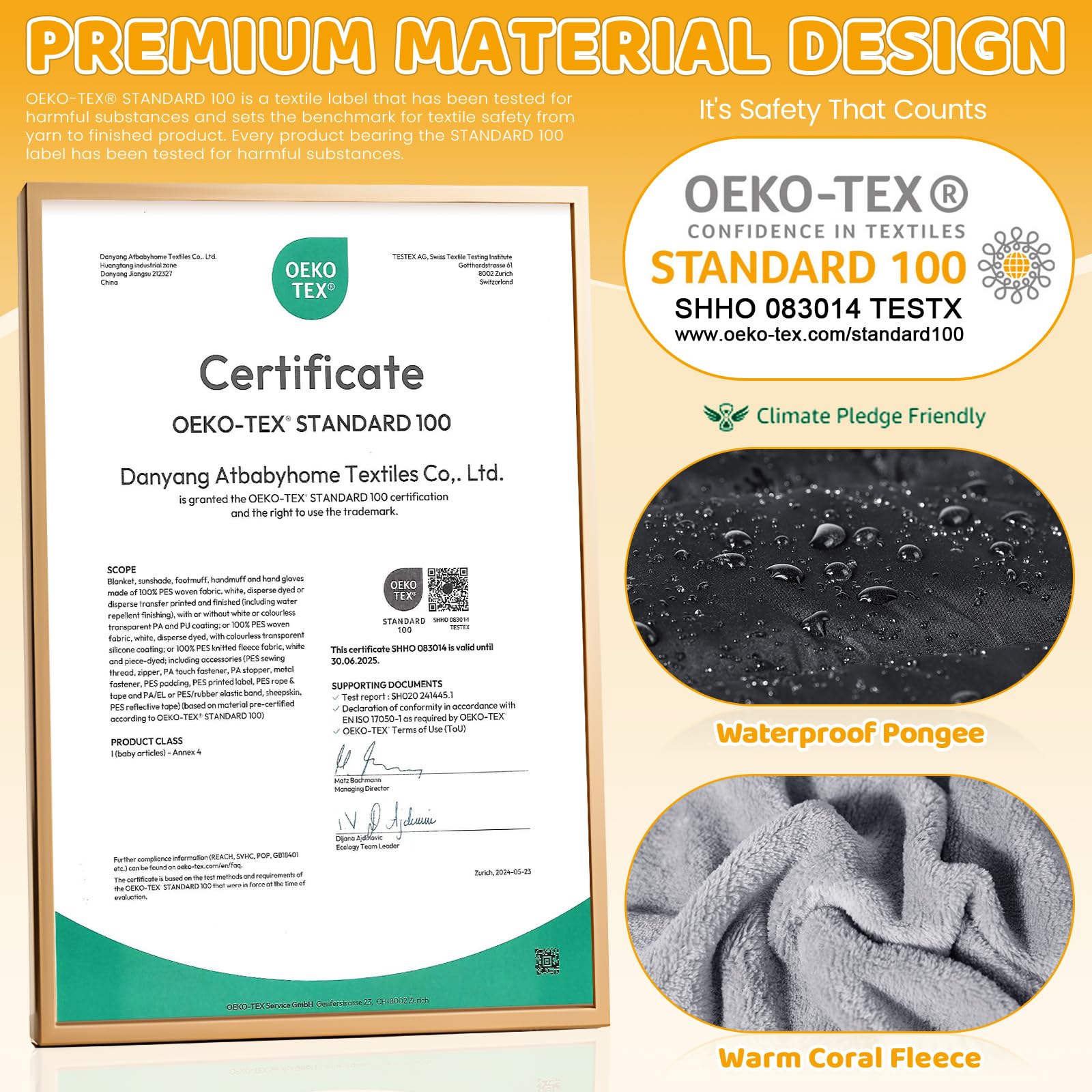 Orzbow waterproof pongee stroller cover blocks rain and wind.