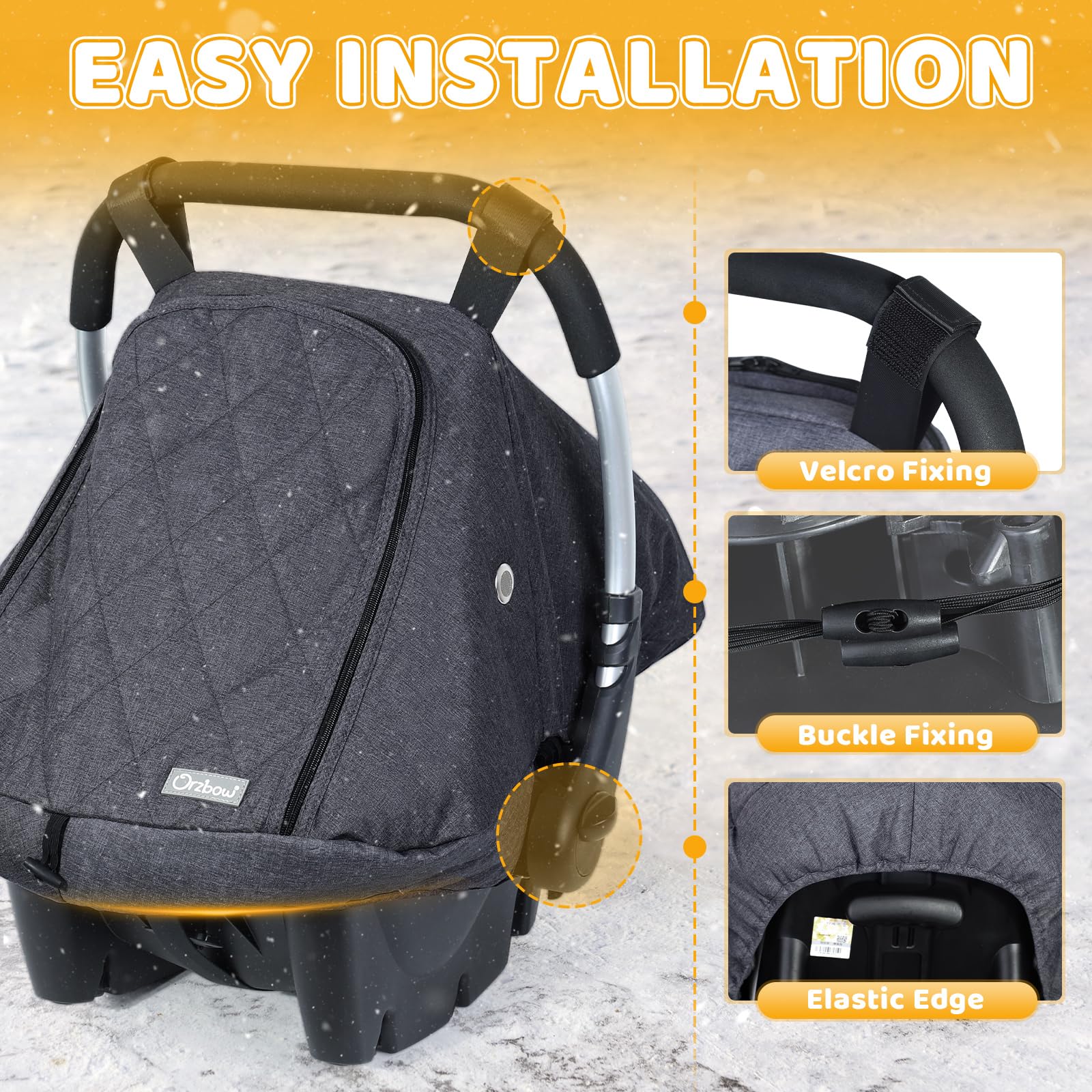 Orzbow wind rain dust shield protects stroller and seat