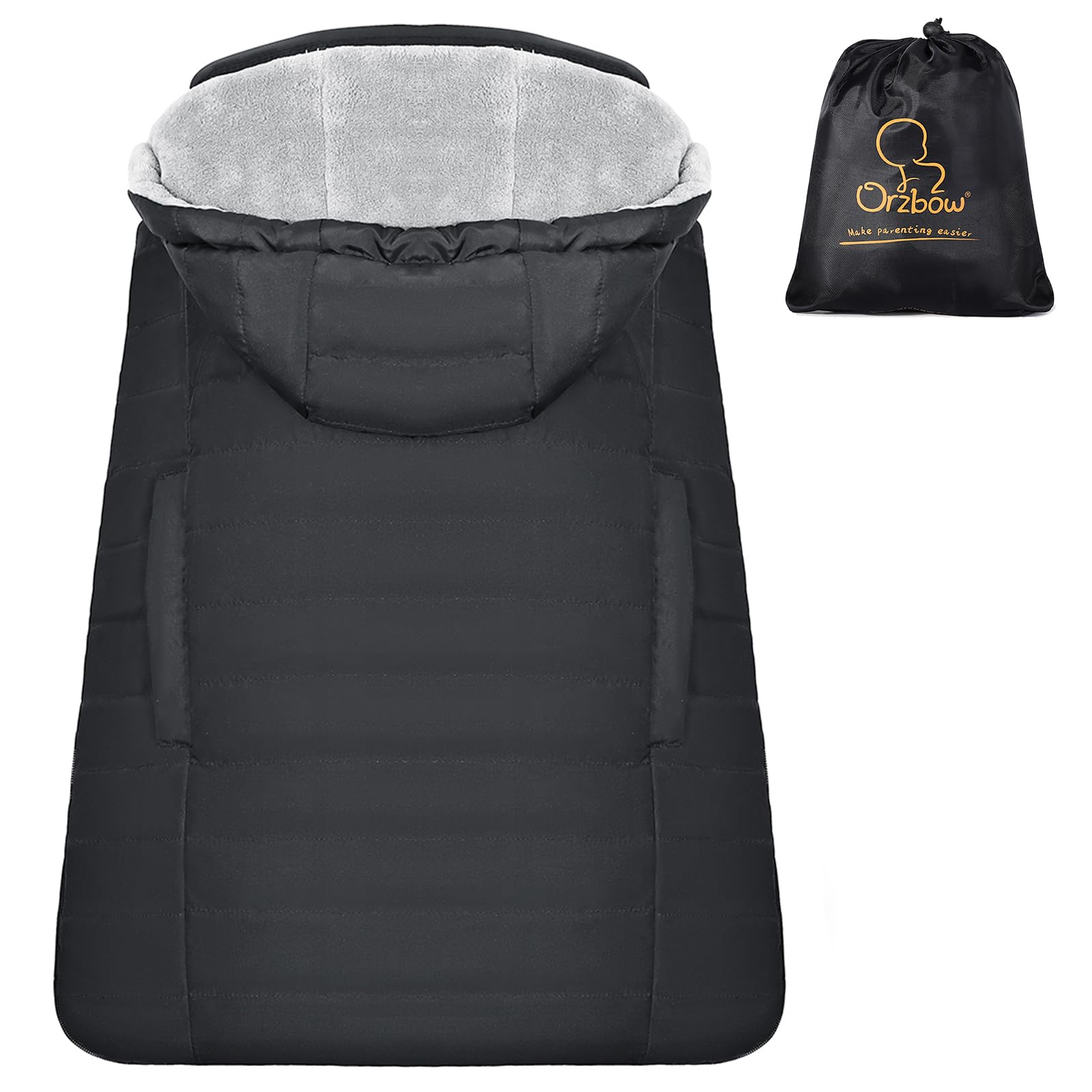 Orzbow winter carrier cover with removable hood for flexible use on the go.