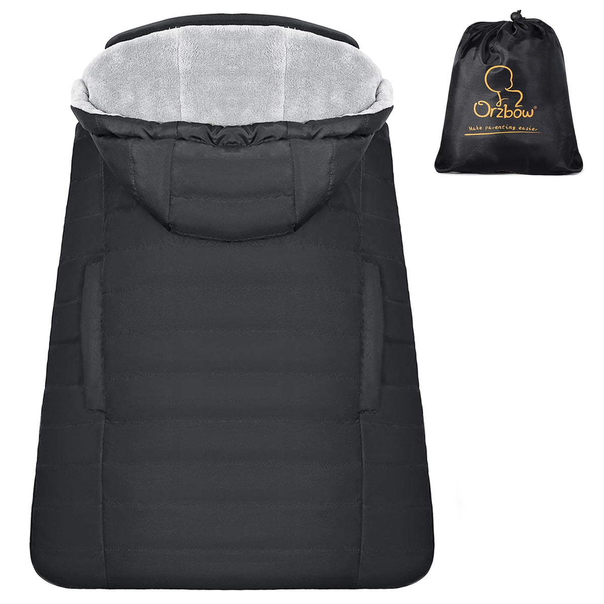 Orzbow winter carrier cover with removable hood for flexible use on the go.