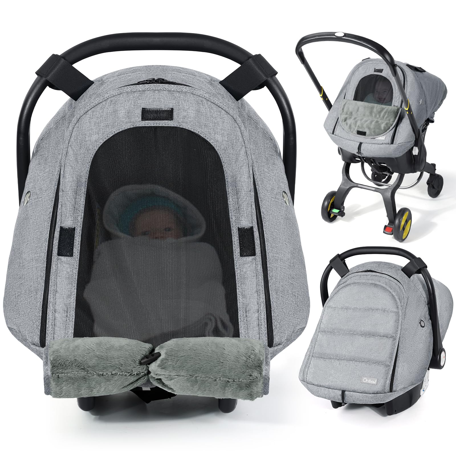 Orzbow winter car seat cover provides waterproof protection for daily outings.