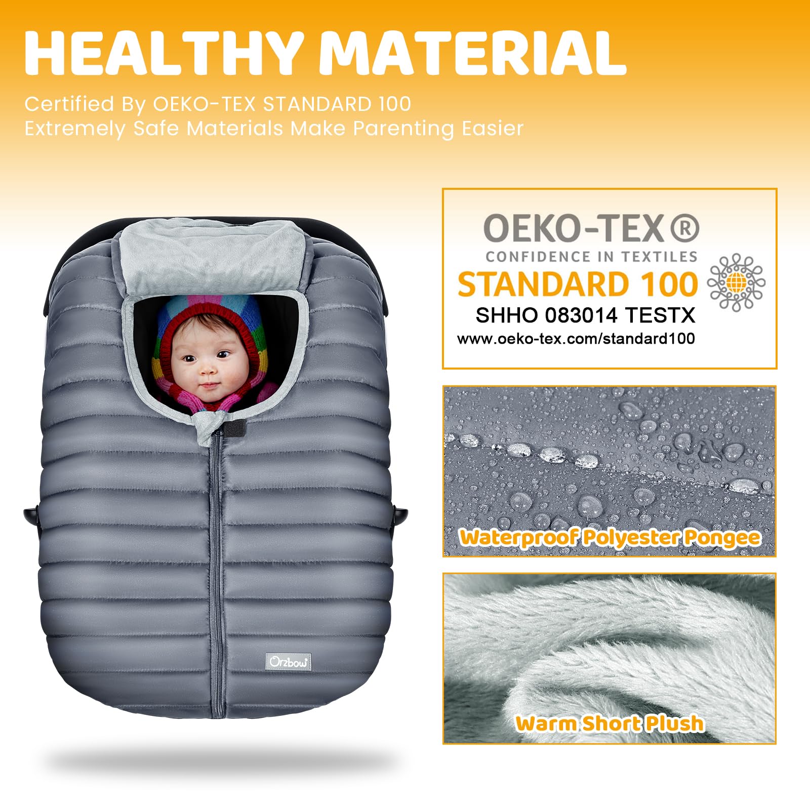Orzbow foldable design fits compactly in a diaper bag.