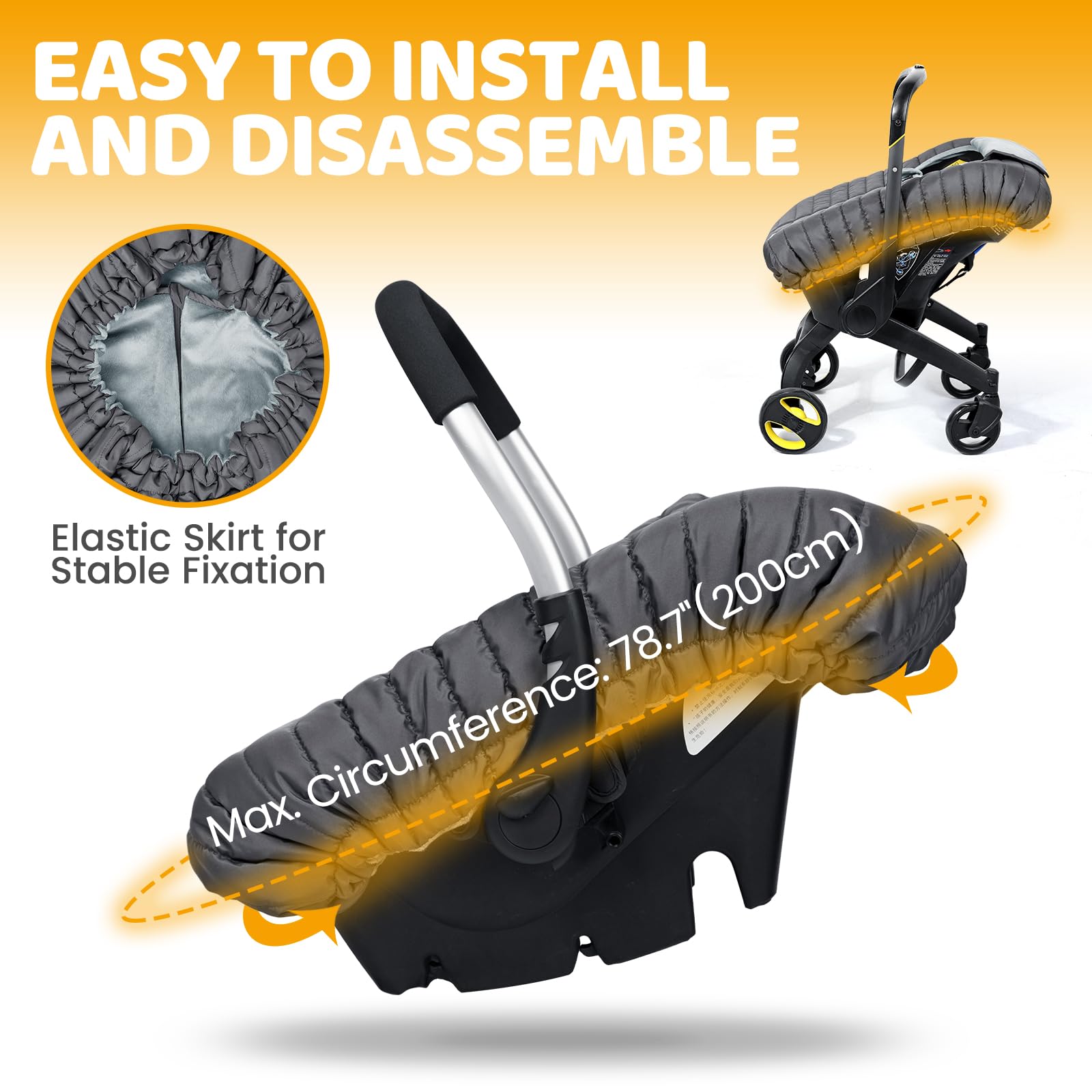 Orzbow back design shower-cap style for easy fit around car seats